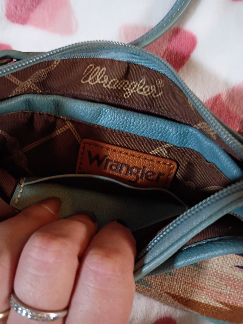 Wrangler Teal Azteca Small Crossbody Bag